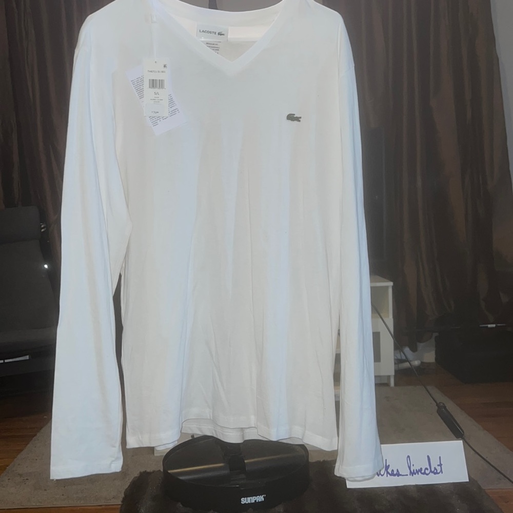 Lacost LS V-NECK pure white